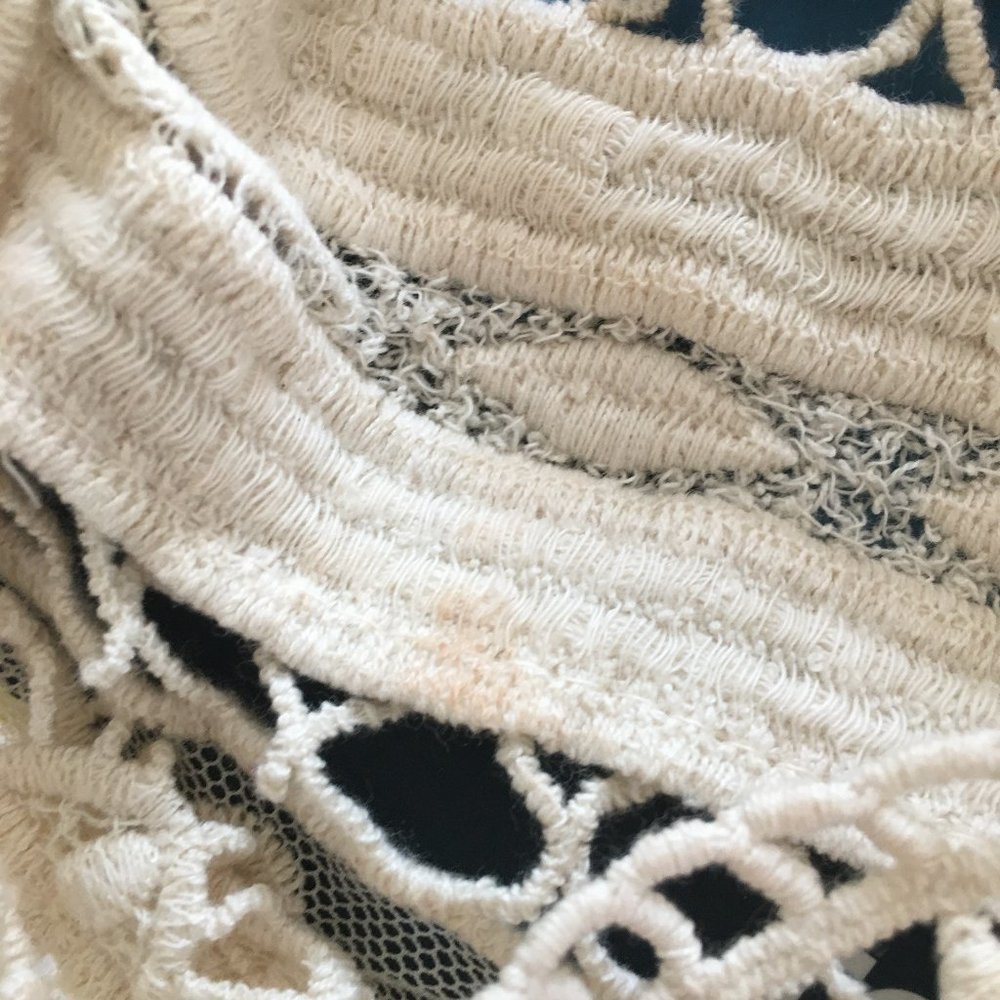 Crochet Cream Open Knit Tank Crop Top - Picture 5 of 5